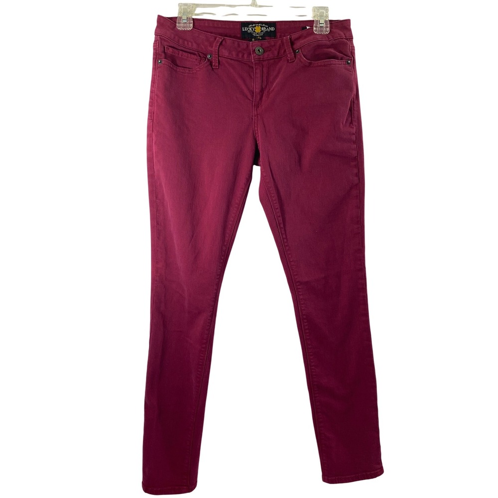 Lucky Brand Burgundy Jeans Womens Size 29 Lolita Skinny Mid Rise Stretch